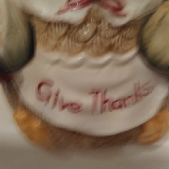 Vintage Give thanks Turkey serving dish with salt and pepper shakers - Picture 2 of 7